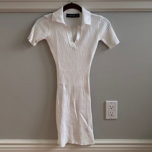 White Ribbed Dress by Lioness